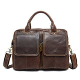 2018 Mva Genuine Leather Men'S Briefcases Men'S Leather Bags Laptop Bag 14 Inch Business Handbags