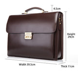 Yinte Leather Mens Briefcase High Quality Business Men Laptop Bag Brown Lawyer Handbag Document