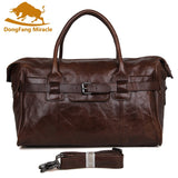 Dongfang Miracle Genuine Leather Travel Bag Men Large Carry On Luggage Bag Men Leather Duffle Bag