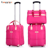 Women Rolling Luggage Bag Set,Waterproof Oxford Cloth Travel Suitcase,Wheel Trolley Case,Portable