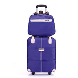 Women Rolling Luggage Bag Set,Waterproof Oxford Cloth Travel Suitcase,Wheel Trolley Case,Portable