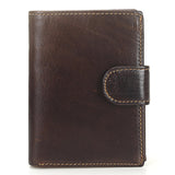 Baellerry Men Wallet Oil Wax Cowhide Genuine Leather Wallets Coin Purse Clutch Hasp Open Top