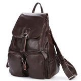 Backpack Women Backpacks Solid Vintage Girls School Bags For Girls Black Leather Fashion Female