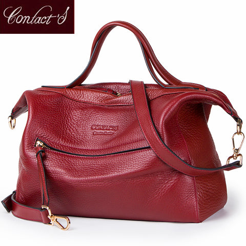 New Fashion Crossbody Bags For Women Genuine Leather Handbag Large Capacity Shoulder Bag Red