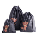 3Pcs Portable Animal Printed Shoes Storage Bags Drawstring Clothes Pouch Travel Cosmetic Makeup