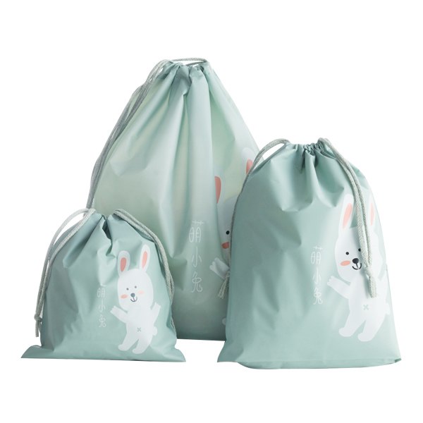 3Pcs Portable Animal Printed Shoes Storage Bags Drawstring Clothes Pouch Travel Cosmetic Makeup