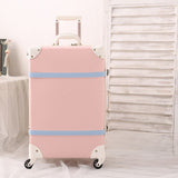 2018 New Belt With Suitcase Retro Lock Luggage Leather Pu Pp Material Environmental Spinner Rolling