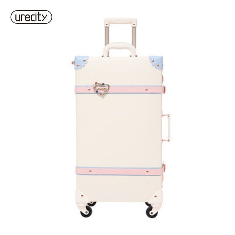 2018 New Retro Spinner Suitcase Refreshing Suitcase Student Travel Luggage Rolling Leather Travel
