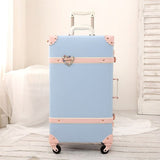 2018 New Retro Spinner Suitcase Refreshing Suitcase Student Travel Luggage Rolling Leather Travel
