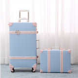 2018 New Retro Spinner Suitcase Refreshing Suitcase Student Travel Luggage Rolling Leather Travel
