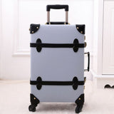 2018 Luggage Retro Solid Rolling Spinner Pu Material Suitcase 4 Wheels Silent Suitcase Case High