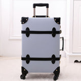 2018 Luggage Retro Solid Rolling Spinner Pu Material Suitcase 4 Wheels Silent Suitcase Case High