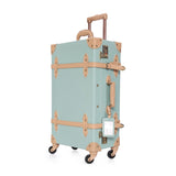 2018 New Pu Travel Luggage Set Suitcase Leather Retro Spinner Wheels Rolling Luggage 3 Colors