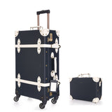 2018 New Pu Travel Luggage Set Suitcase Leather Retro Spinner Wheels Rolling Luggage 3 Colors