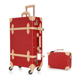 2018 New Pu Travel Luggage Set Suitcase Leather Retro Spinner Wheels Rolling Luggage 3 Colors