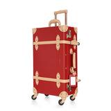 2018 New Pu Travel Luggage Set Suitcase Leather Retro Spinner Wheels Rolling Luggage 3 Colors