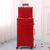 2018 New Red Luggage Crocodile Skin Suitcase Girls Travel Luggage Rolling Spinner Tsa Lock Safety