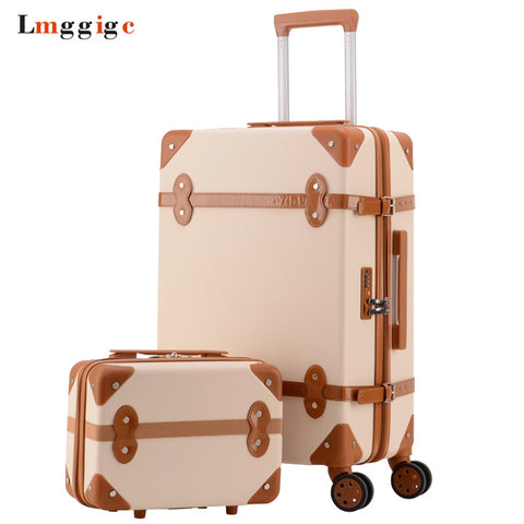 Vintage Rolling Luggage Bag,Fashion Travel Suitcase With Wheel,High Quality Abs Trolley
