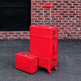 Vintage Travel Rolling Luggage Suitcase Bag ,Pu Leather Box With Cosmetic Bag ,Women Carrier,High