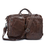 Letrend Vintage Men Genuine Leather Travel Bag Men'S Handbag Multifunction Shoulder Bags Luxury