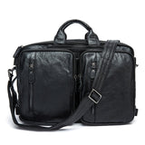 Letrend Vintage Men Genuine Leather Travel Bag Men'S Handbag Multifunction Shoulder Bags Luxury