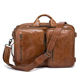 Letrend Vintage Men Genuine Leather Travel Bag Men'S Handbag Multifunction Shoulder Bags Luxury