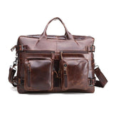 Crazy Horse Genuine Leather Men Bag Vintage Loptap Business Men'S Genuine Leather Briefcase Mens