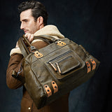 Large Capacity Travel Bags Classic Fashion Travel Luxury Mens Cow Leather  Bag