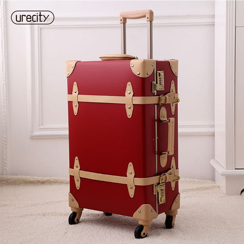 2018 New Luggage Fashion Spinner Rolling Suitcase Pu Genuine Wheels Digital Suitcase Protective