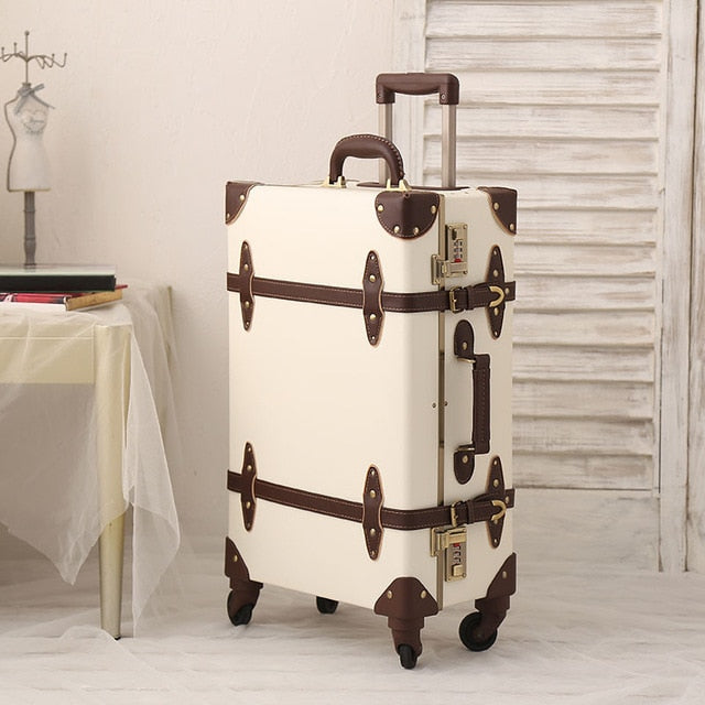 2018 Retro Travel Luggage Hardside Luggage Suitcase On Wheels Suitcase 24 Fashion Spinner Unisex