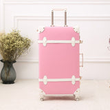 2018 Girl Style Travel Luggage 20"22"24" Large Size Custom Suitcase Carry-Ones Leather Pu Good