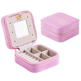 Women'S Trave Jewelry Box Rings Earrings Necklace Organizer Chest Makeup Case With Cosmetic
