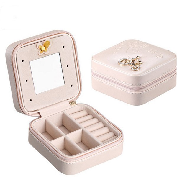 Women'S Trave Jewelry Box Rings Earrings Necklace Organizer Chest Makeup Case With Cosmetic