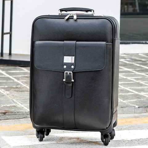 First Layer Of Cowhide Genuine Leather Commercial Luggage Trolley Luggage Travel Bag Luggage Male