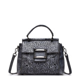 New Esufeir Vintage Shoulder Bag Genuine Leather Women Handbag Embossed Top-Handle Bag For Women