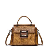 New Esufeir Vintage Shoulder Bag Genuine Leather Women Handbag Embossed Top-Handle Bag For Women