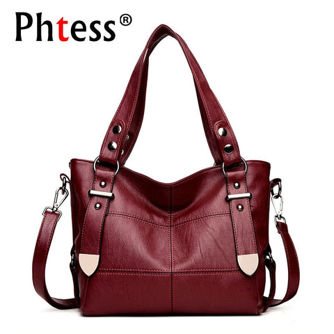 2018 Women Leather Handbags Vintage Sac Soft Leather Female Crossbody Shoulder Bags Tote Ladies