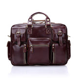 High-End Genuine Leather  Male Large Capacity First Layer Cowhide Men  Travel Business Stereo