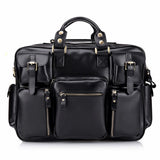 High-End Genuine Leather  Male Large Capacity First Layer Cowhide Men  Travel Business Stereo