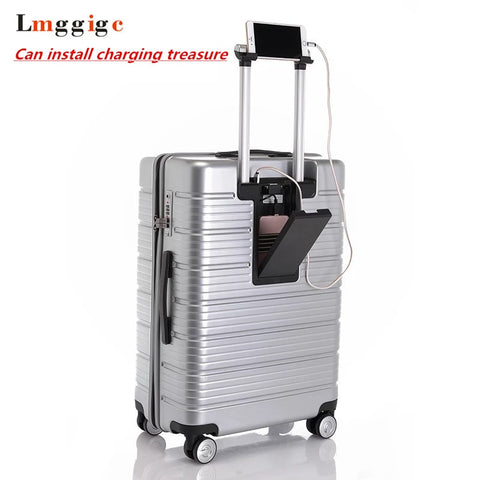 Chargable Rolling Travel Luggage Bag,Wheel Suitcases With Charging Treasure,Women New