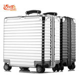 100% Metal Aluminum Magnesium Alloy Maleta Valise Cabine Busy Board Vintage Suitcase Luggage 16Inch