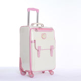 Wholesale!16 20 24Inches Cartoon Kt Travel Luggage Bags On Universal Wheels,Pink Pu Leather Cartoon