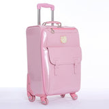 Wholesale!16 20 24Inches Cartoon Kt Travel Luggage Bags On Universal Wheels,Pink Pu Leather Cartoon