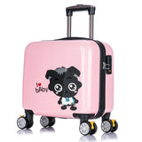 New Arrival!Children'S Lovely Cartoon Travel Luggage Bags On Universal Wheels,16Inches Pink Abs
