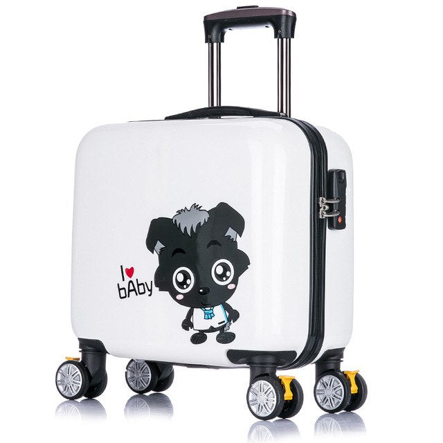 New Arrival!Children'S Lovely Cartoon Travel Luggage Bags On Universal Wheels,16Inches Pink Abs