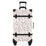 2018 New Women Floral Travel Luggage Retro Suitcase Spinnner Travel Luggage Bag Rolling Floral