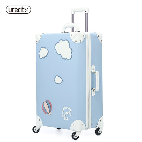 2018 New Retro Travel Suitcase Spinner Luggage Rolling Travel Suitcases Children'S Suitcases And
