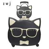 Lovely Cosmetic Bag Hello Kitty Girl Students Trolley Case Women Rolling Travel  Suitcase Luggage