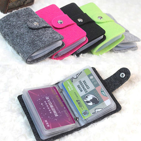 Vintage Women'S Men'S Id Credit Card Button Case Holder Wallet Organizer Gift