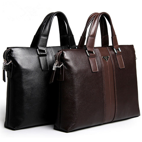 P.Kuone Brand Designer Men Handbags Shoulder Bag Leather Luxury Briefcase Messenger Bags For Men